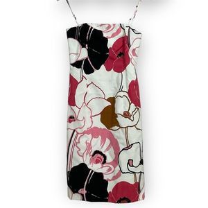 Milly Floral Dress in size 2 color white, black, and pink